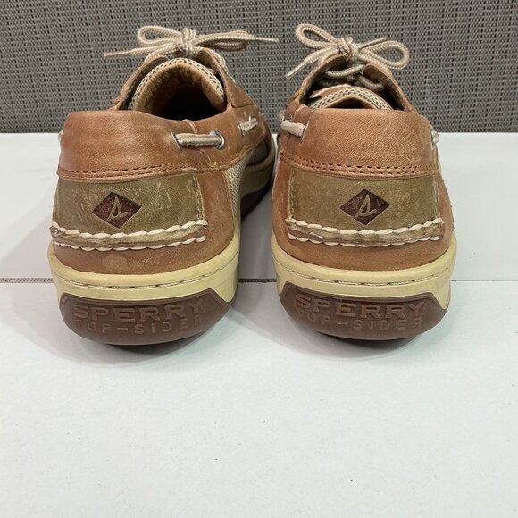 Sperry Top-Sider Mens Leather Boat Shoes 10W Brown Casual Moc Toe Non-Slip Sole - Picture 4 of 9